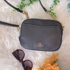 Coach Camera Bag Black Gold Chain Hardware
